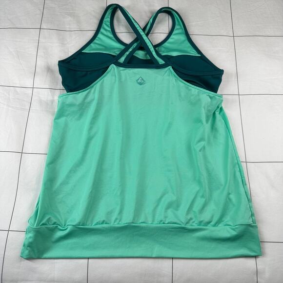 Prana Top Womens Small Green Gabrielle Yoga Tank Athletic Stretch Bra Active Gym - Picture 2 of 7